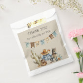 A Little Cowboy is op weg naar het Baby shower Bedankzakje (Gezegeld)