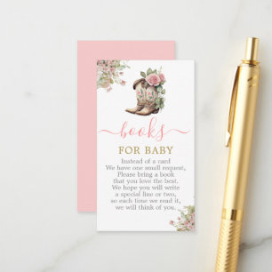 A Little Cowgirl Baby shower Boeken voor Baby Informatiekaartje