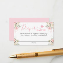 A little Cowgirl Baby shower Diaper Raffle Card