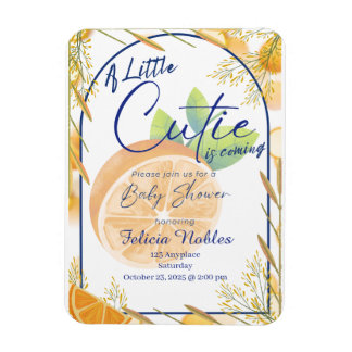 A Little Cutie: Baby Shower Invite Magneet