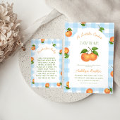 A Little Cutie Citrus Blue Baby Shower Invitation