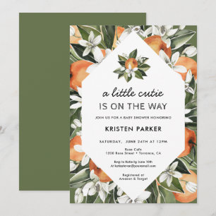 A Little Cutie is op de Weg Groen Baby shower Kaart