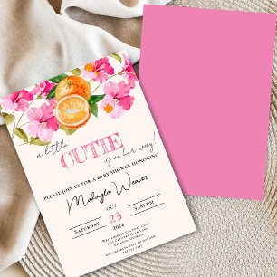 A Little Cutie is op weg naar oranje Baby shower Kaart