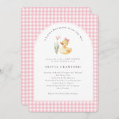 A Little Duckling is op de weg Duck Baby shower Kaart (Voorkant / Achterkant)