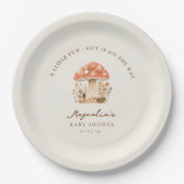 A Little Fun Guy Mushroom Fall Baby Shower  Papieren Bordje (Voorkant)