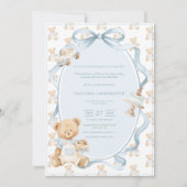 A Little Gentleman Blue Boy Bear Baby Kaart (Voorkant)