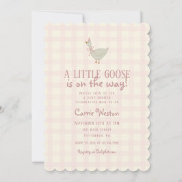 A Little Goose Girl Baby Shower Invitation Kaart