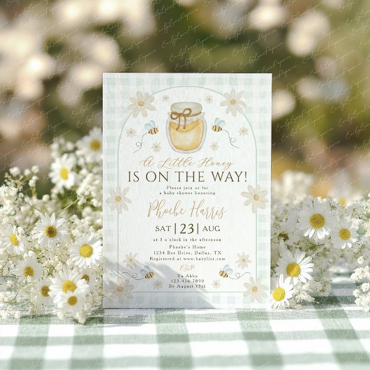 A Little Honey is on the Way Baby Shower Kaart