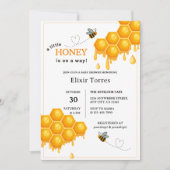 A Little Honey Is On The Way Honingraat Baby showe Kaart (Voorkant)