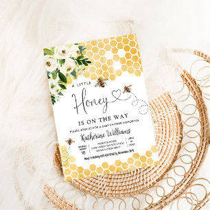 A Little Honey is op de weg Bee Theme Baby shower Kaart