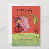 A Little Lady is on Her Way Red Ladybug Invitation (Devant)