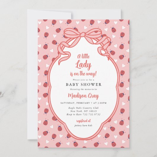 A Little Lady on the Way Baby Shower Invitation (Devant)