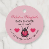 A Little Love Bug Is On The Way Ladybug Bedankjes Labels (Achterkant)