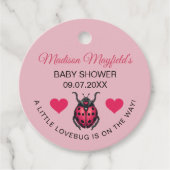 A Little Love Bug Is On The Way Ladybug Bedankjes Labels (Voorkant)