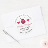 A Little Love Bug Is On The Way Ladybug Ronde Sticker (Envelop)