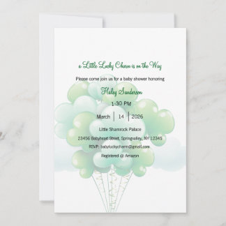 A Little Lucky Charm is on the Way Invitation