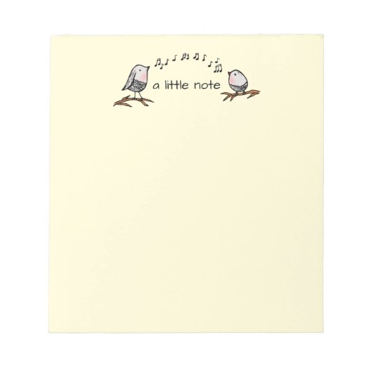 A Little Note Songbird Notepad Notitieblok (Voorkant)