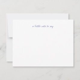 A Little Note to Say Navy Blue Script Stationery Notitiekaartje