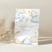 A little piece of heaven baby shower diaper raffle reclamebord met voetstuk