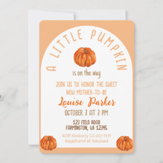 A Little Pumpkin Baby Shower Invitation Kaart