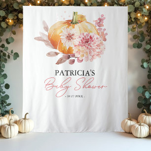 A Little Pumpkin Fall Baby Shower Achtergrond Wandkleed