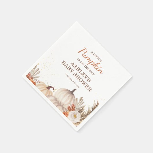 A Little Pumpkin, Fall Baby Shower Boho Servet (Hoek)