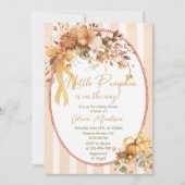 A Little Pumpkin Floral Baby Shower Invitation (Devant)