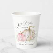 A Little Pumpkin Girl Baby Shower Papieren Bekers (Voorkant)