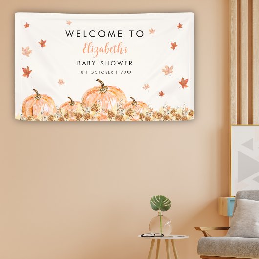 A Little Pumpkin is on her Way, Baby Shower Spandoek