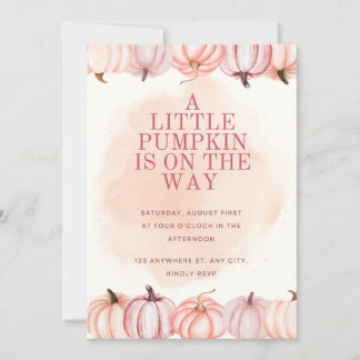 A Little Pumpkin is on the Way Baby Shower Invitat Kaart