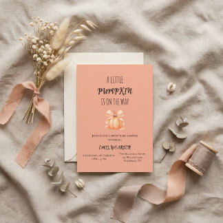 A Little Pumpkin Is on the Way Baby Shower Kaart