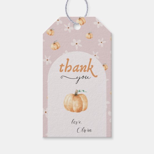 A Little Pumpkin Is On The Way Fall Baby Shower G Cadeaulabel (Voorkant)