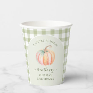 A Little Pumpkin is On The Way Fall Baby Shower Papieren Bekers