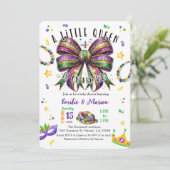 A little Queen is on her way Mardi Gras Invitation (Debout devant)