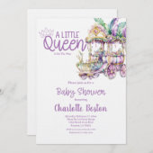 A Little Queen Mardi Gras Float Baby Shower Kaart (Voorkant / Achterkant)