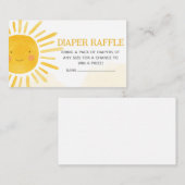 A Little Ray of Sunshine Baby shower Luier Raffle Informatiekaartje (Voorkant / Achterkant)