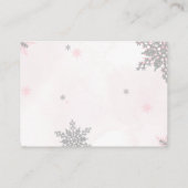 A little Snowflake Pink Bow Glitter Baby Shower Informatiekaartje (Achterkant)