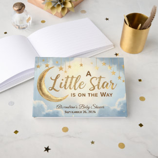 A Little Star Is On The Way Baby shower Gastboek Gastenboek
