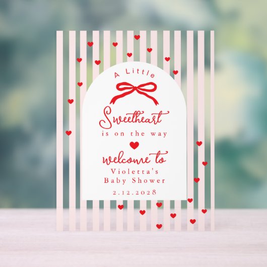 A Little Sweetheart Baby Shower Bow Welcome (Neutre)