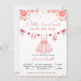 A  Little Sweetheart Baby Shower Invitation Kaart