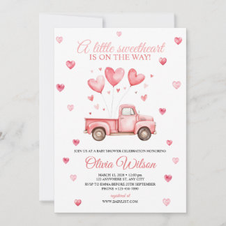 A Little Sweetheart Baby Shower Invitation  Kaart