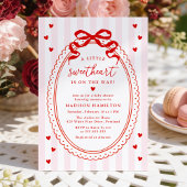 A Little Sweetheart Bow Baby Shower Kaart