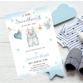 A little sweetheart clothesline Boy baby shower  Kaart