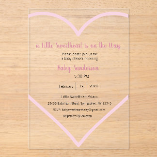 A Little Sweetheart is on the Way Invitation