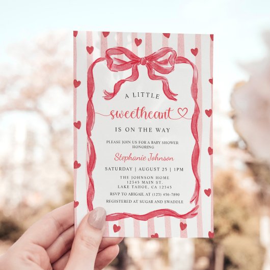 A Little Sweetheart Is On The Way Invitation