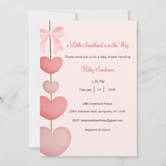 A Little Sweetheart is on the Way Invitation Kaart