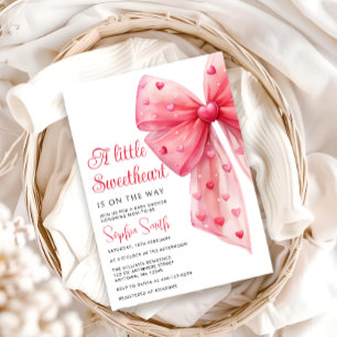 A Little Sweetheart is op de Way Bow Baby shower Kaart