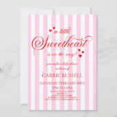 A Little Sweetheart Pink Red Hearts Baby Shower Kaart (Voorkant)