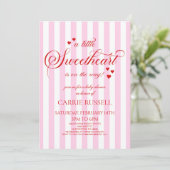 A Little Sweetheart Pink Red Hearts Baby Shower Kaart (Staand voorkant)