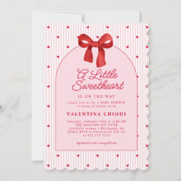 A Little Sweetheart Valentine Coquette Baby Shower Kaart
